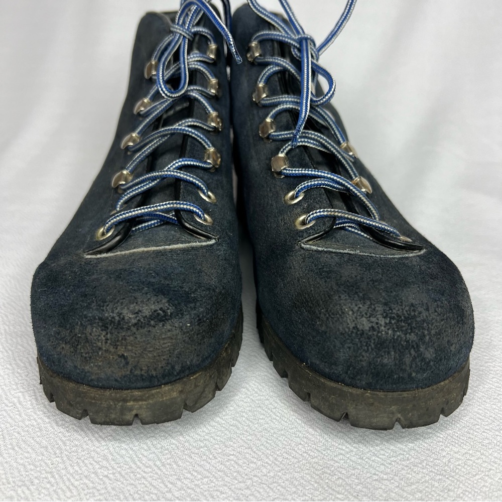 Vintage The Alps By Fabiano Blue Suede Leather Hiking Boots Womens Size 7 N - Picture 4 of 11